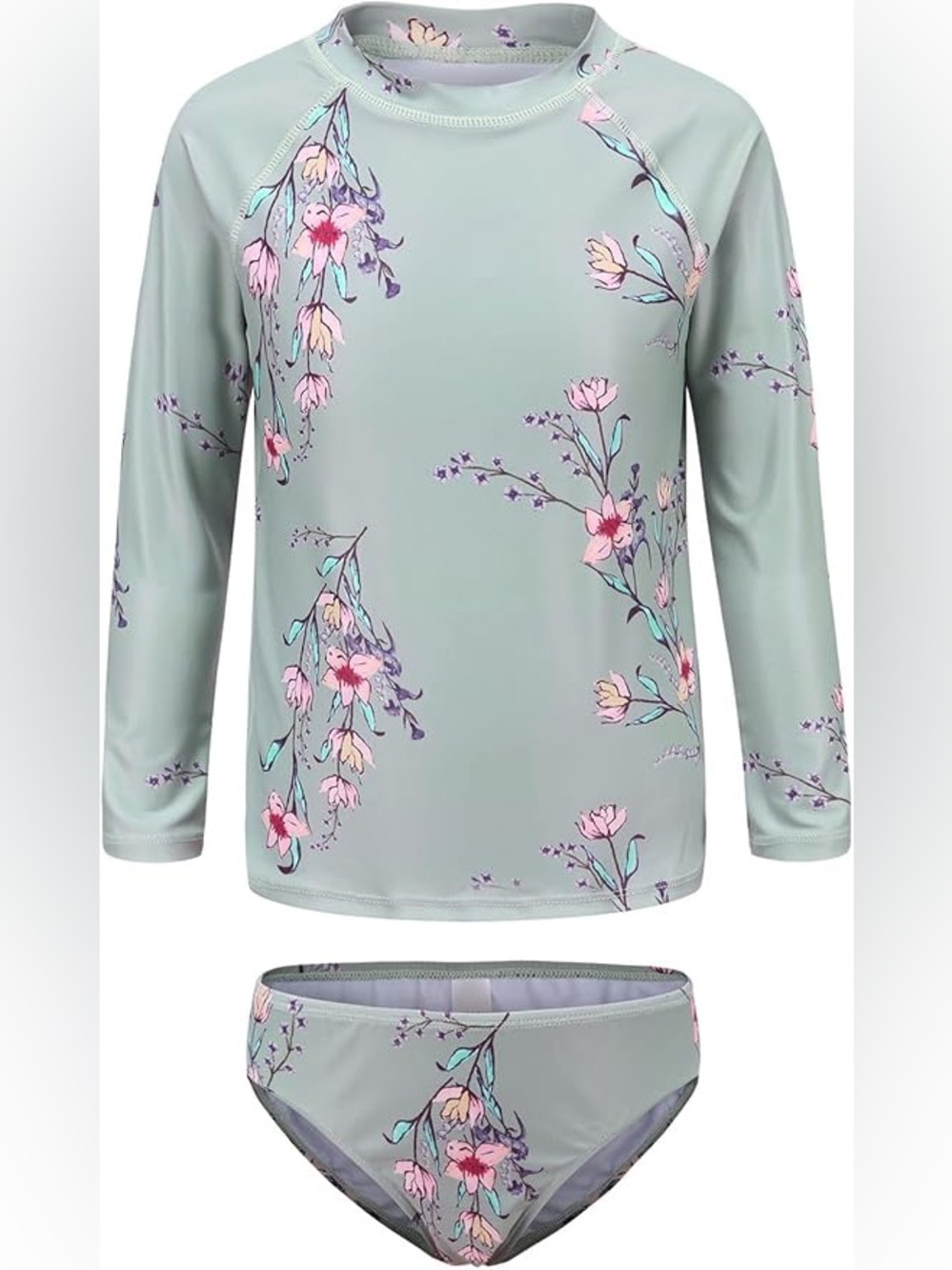 Girls Long Sleeve Rashguard Swim Set
